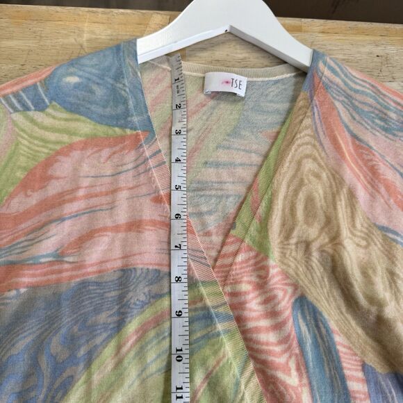 TSE Cashmere Surplice Knit Short Sleeve Deep V Neckline Top Blouse Artsy Small - Picture 12 of 12